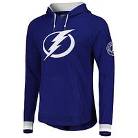 Men's Mitchell & Ness Blue Tampa Bay Lightning Legendary Slub Hoodie Long Sleeve T-Shirt
