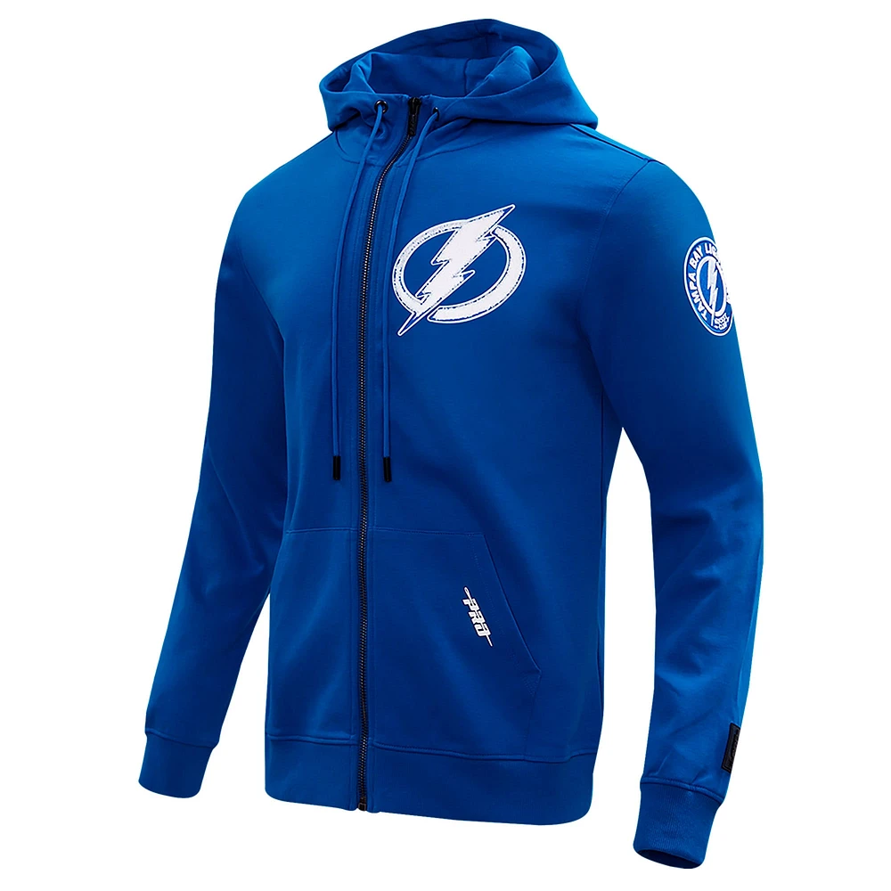Men's Pro Standard Blue Tampa Bay Lightning Classic Chenille Full-Zip Hoodie Jacket
