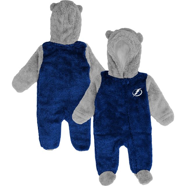 Nouveau-né et nourrisson Blue Tampa Bay Lightning Game Nap Teddy Fleece Bunting Full-Zip Sleeper
