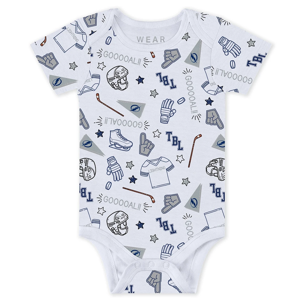 Newborn & Infant WEAR by Erin Andrews Tampa Bay Lightning Turn Me Around Bodysuits Pants 3-Piece Set