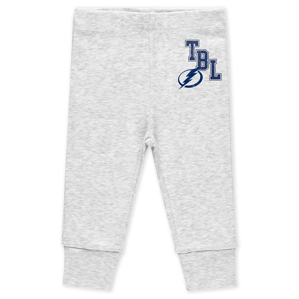 Newborn & Infant WEAR by Erin Andrews Tampa Bay Lightning Turn Me Around Bodysuits Pants 3-Piece Set