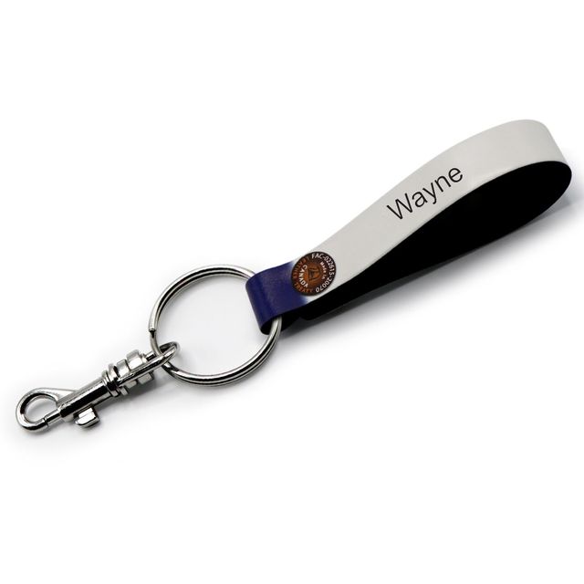 Porte-clés à boucle en cuir personnalisé Tampa Bay Lightning blanc