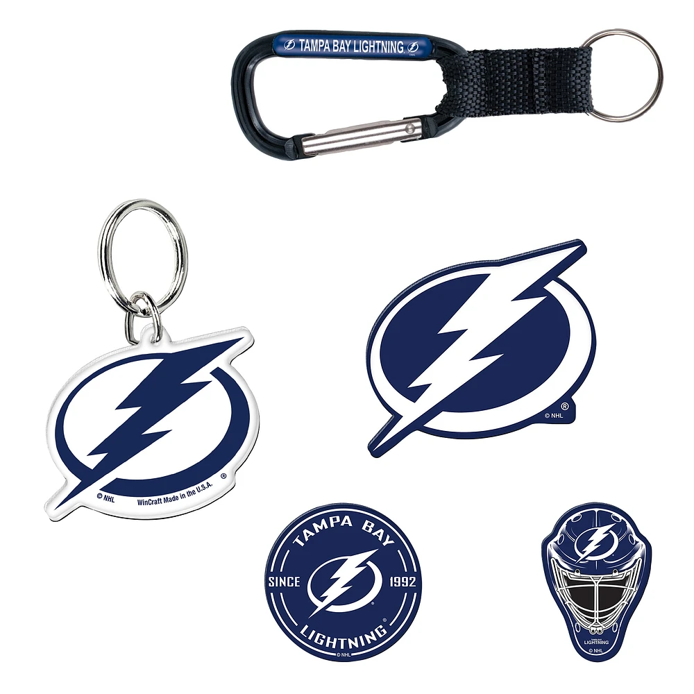 Lot de 5 porte-clés et aimants pour réfrigérateur WinCraft Tampa Bay Lightning