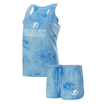 Ensemble de nuit avec débardeur et short Concepts Sport bleu Tampa Bay Lightning Billboard pour femmes