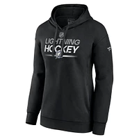 Women's Fanatics Black Tampa Bay Lightning Authentic Pro Alternate Wordmark Fleece Pullover Hoodie