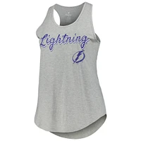 Women's Fanatics Heather Gray Tampa Bay Lightning Plus Racerback Tank Top