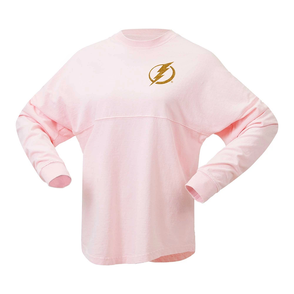 Women's Fanatics Pink Tampa Bay Lightning Spirit Jersey Long Sleeve T-Shirt