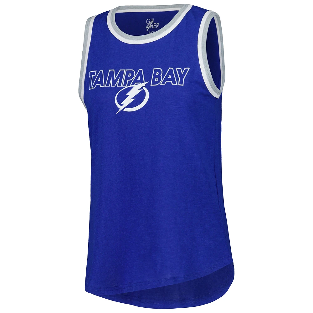 Women's G-III 4Her by Carl Banks Blue Tampa Bay Lightning Strategy Tank Top