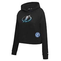Women's Pro Standard  Black Tampa Bay Lightning Jewels Cropped Pullover Hoodie