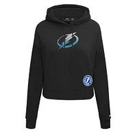 Women's Pro Standard  Black Tampa Bay Lightning Jewels Cropped Pullover Hoodie