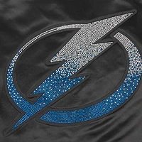 Women's Pro Standard  Black Tampa Bay Lightning Rhinestone Jewels Satin Full-Snap Jacket