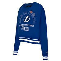 Women's Pro Standard  Blue Tampa Bay Lightning Area Code Cropped Pullover Sweatshirt