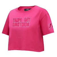 Women's Pro Standard Tampa Bay Lightning Triple Pink Cropped Boxy T-Shirt