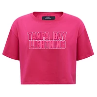 Women's Pro Standard Tampa Bay Lightning Triple Pink Cropped Boxy T-Shirt