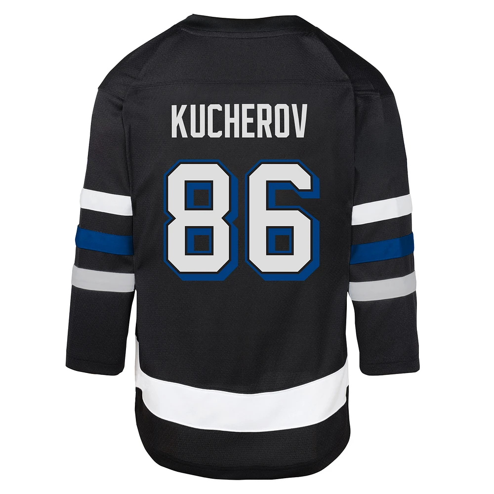 Youth Nikita Kucherov Black Tampa Bay Lightning Alternate Replica Player Jersey