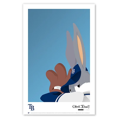 Bugs Bunny Tampa Bay Rays 11"x 17" minimaliste Looney Tunes affiche imprimée