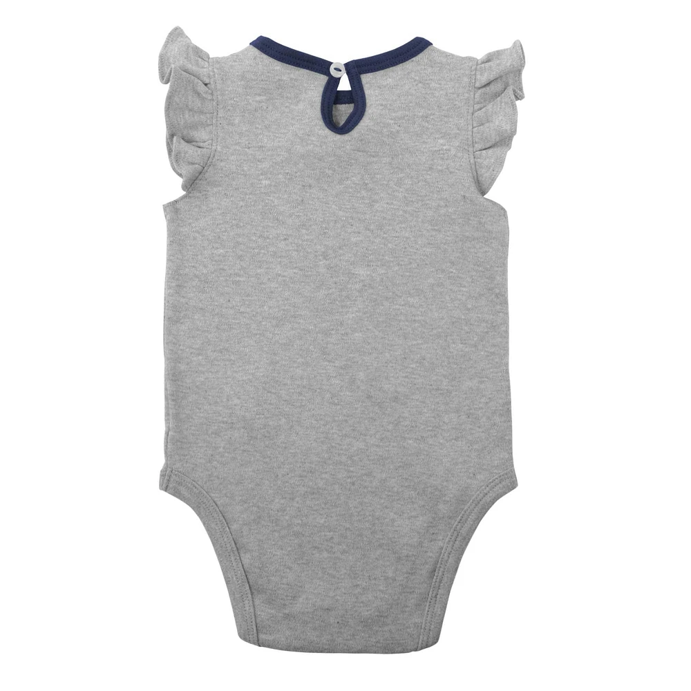 Girls Newborn & Infant Navy/Heather Gray Tampa Bay Rays Little Fan Two-Pack Bodysuit Set