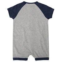 Infant  Heather Gray Tampa Bay Rays Extra Base Hit Raglan Full-Snap Romper