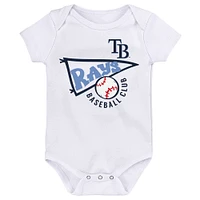 Infant Light Blue/White/Heather Gray Tampa Bay Rays Biggest Little Fan 3-Pack Bodysuit Set