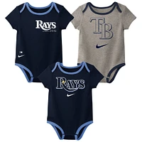 Infant Nike Tampa Bay Rays Authentic Collection Three-Pack Bodysuit Set