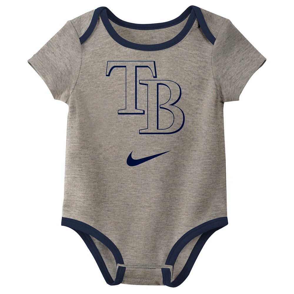 Infant Nike Tampa Bay Rays Authentic Collection Three-Pack Bodysuit Set