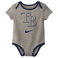 Infant Nike Tampa Bay Rays Authentic Collection Three-Pack Bodysuit Set