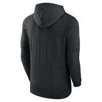 Men's Nike  Heather Black Tampa Bay Rays Authentic Collection Tri-Blend Performance Pullover Hoodie