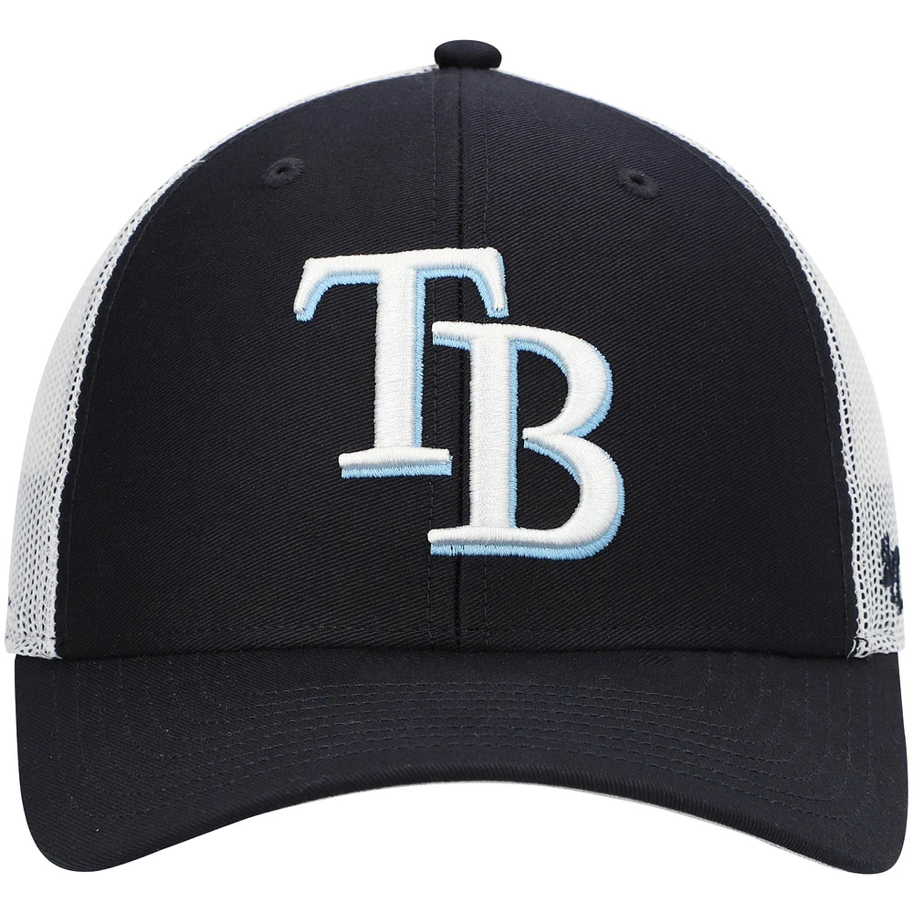Men's '47 Navy/White Tampa Bay Rays Primary Logo Trucker Snapback Hat