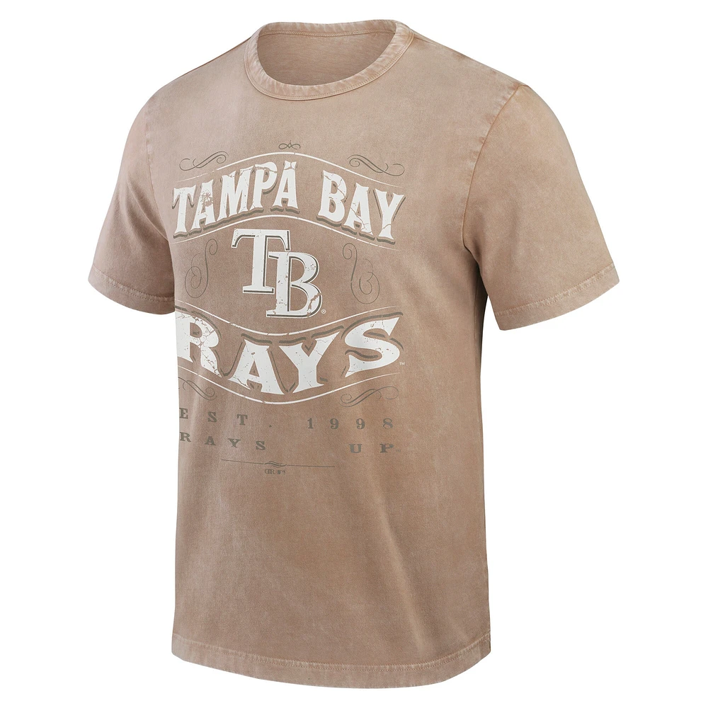 T-shirt pour homme Darius Rucker Collection by Fanatics, couleur beige, délavé, des Rays de Tampa Bay