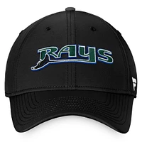 Casquette Cooperstown Core Flex noire Tampa Bay Rays Fanatics pour hommes