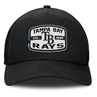 Men's Fanatics Black Tampa Bay Rays Team Patch A-Frame Trucker Snapback Hat