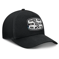 Men's Fanatics Black Tampa Bay Rays Team Patch A-Frame Trucker Snapback Hat