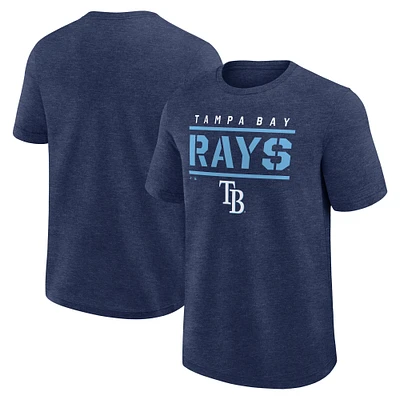T-shirt Fanatics pour homme, bleu marine chiné, des Rays de Tampa Bay, qualité supérieure