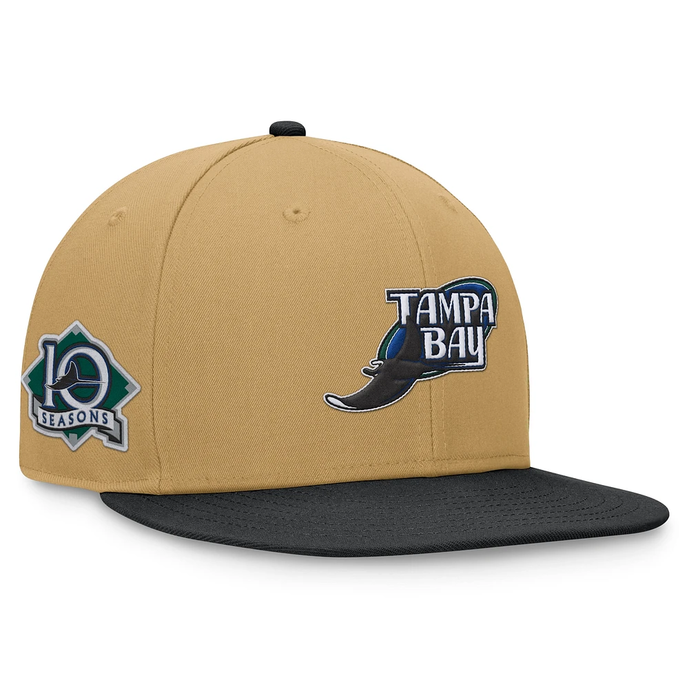 Men's Fanatics Khaki/Black Tampa Bay Rays Heritage Two-Tone Fitted Hat