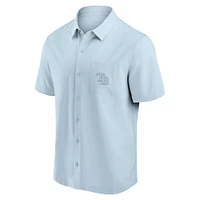 Chemise boutonnée bleu clair du front office des Rays de Tampa Bay Fanatics pour hommes