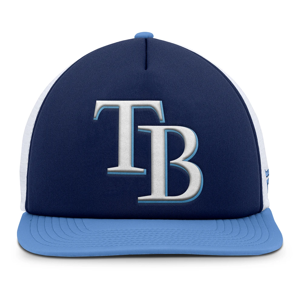Men's Fanatics Navy/White Tampa Bay Rays Fundamental Foam Front Snapback Hat