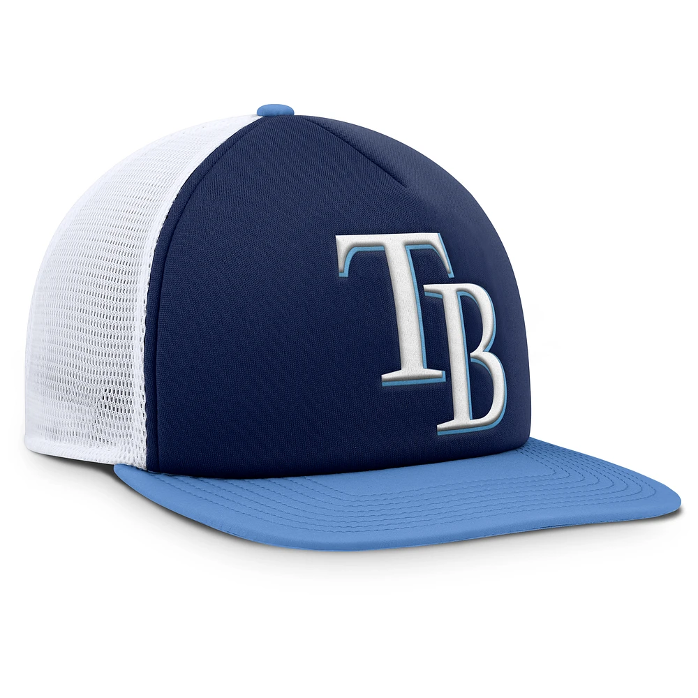 Men's Fanatics Navy/White Tampa Bay Rays Fundamental Foam Front Snapback Hat