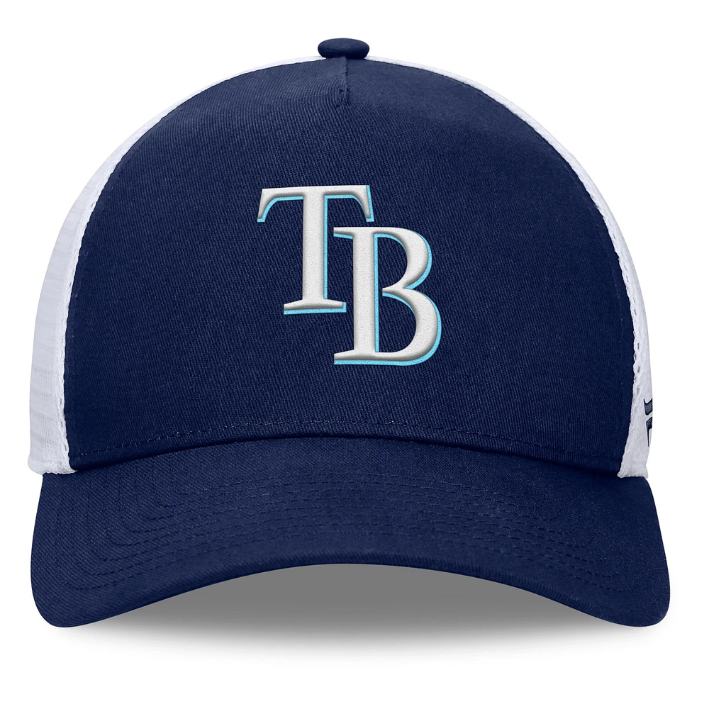 Casquette ajustable Fundamental A-Frame bleu marine pour homme de la marque Fanatics des Tampa Bay Rays