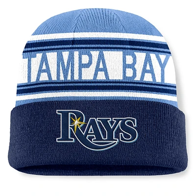 Men's Fanatics Navy Tampa Bay Rays Fundamental Team Stripe Cuffed Knit Hat