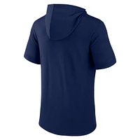 Haut à capuche manches courtes emblématique des Tampa Bay Rays Fanatics pour hommes, bleu marine