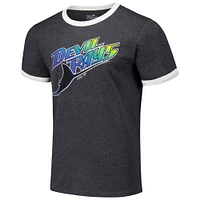 Men's Majestic Threads Black Tampa Bay Rays Ringer Tri-Blend T-Shirt