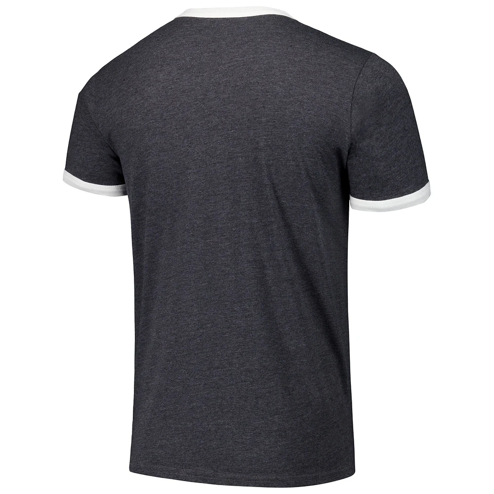 Men's Majestic Threads Black Tampa Bay Rays Ringer Tri-Blend T-Shirt