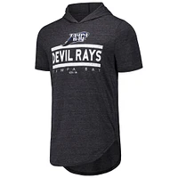 Men's Majestic Threads Black Tampa Bay Rays Tri-Blend Hoodie T-Shirt