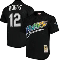 Maillot d'entraînement au bâton en maille noir Mitchell & Ness Wade Boggs pour hommes de la collection Cooperstown des Rays Tampa Bay 1991