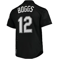 Maillot d'entraînement au bâton en maille noir Mitchell & Ness Wade Boggs pour hommes de la collection Cooperstown des Rays Tampa Bay 1991