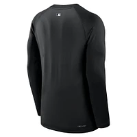 Men's Nike Black Tampa Bay Rays Authentic Collection Game Time Raglan Performance Long Sleeve T-Shirt