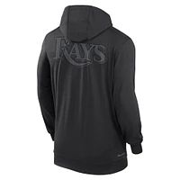 Men's Nike Black Tampa Bay Rays Authentic Collection Travel Performance Lightweight Full-Zip Hoodie