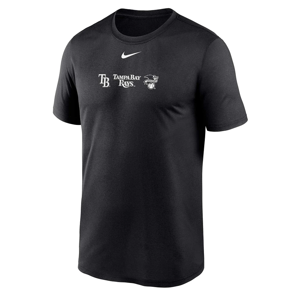 Men's Nike Black Tampa Bay Rays Fashion Over Shoulder Logo Legend T-Shirt