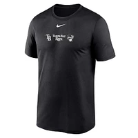 Men's Nike Black Tampa Bay Rays Fashion Over Shoulder Logo Legend T-Shirt