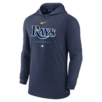 Men's Nike Heather Navy Tampa Bay Rays Authentic Collection Early Work Tri-Blend Performance Pullover Hoodie